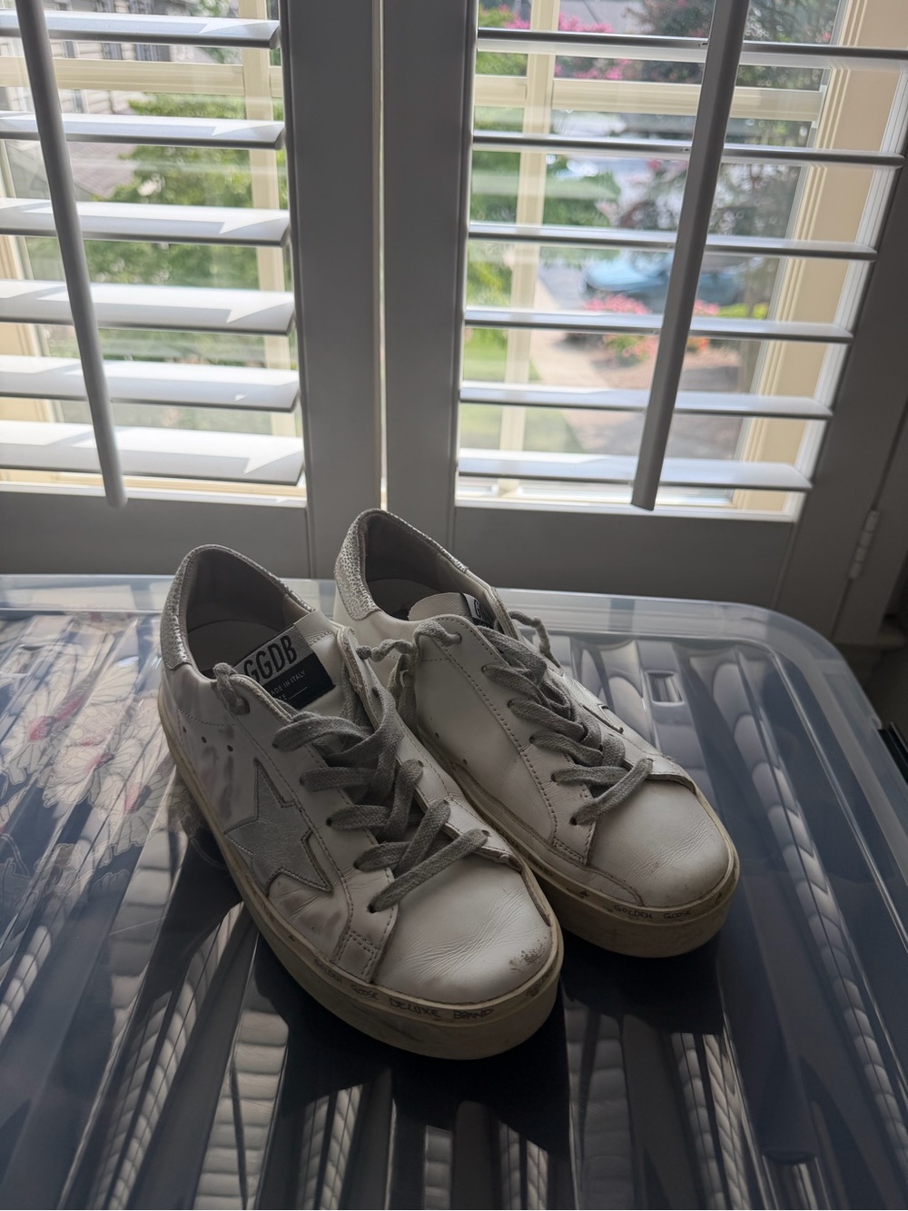 Golden Goose Silver Star Leather Sneakers